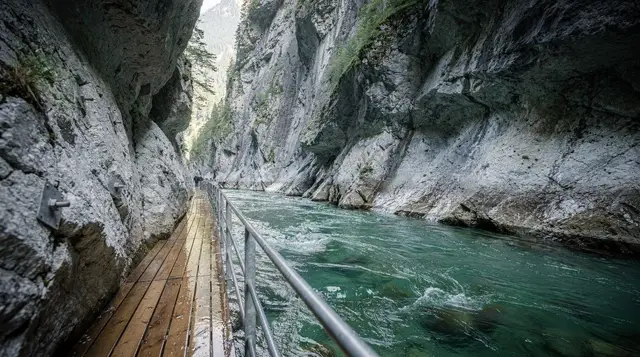 Aare Gorge and Reichenbach Falls: the walkway, the funicular, and Sherlock Holmes