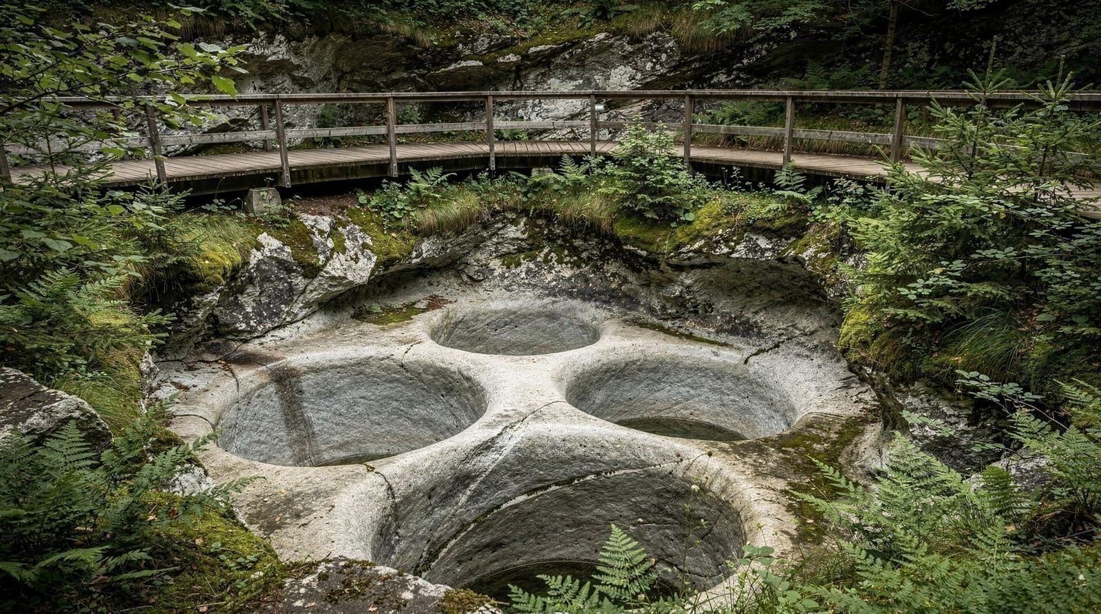 De Gletschergarten in Luzern: gletsjerpotten uit de ijstijd, spiegels en een toren